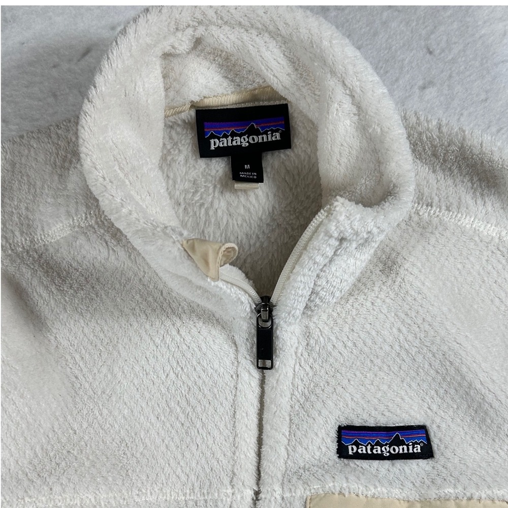 Patagonia Re-Tool Vest Womens M White Cream Polartec Thermal Pro Fleece 25546